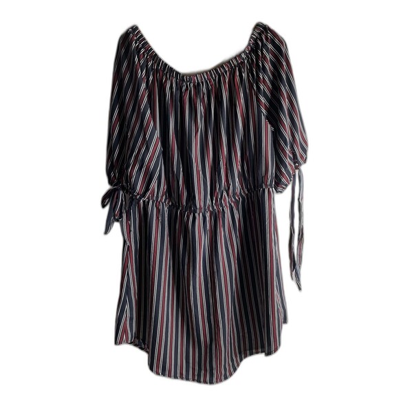 SPEED LIMIT Womens Elastic Waist Striped Balloon Sleeve Dress Plus Size 2X - Picture 1 of 8